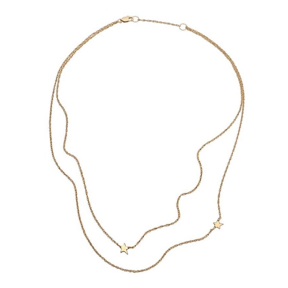 💫 Jennifer Zeuner Double Star necklace gold